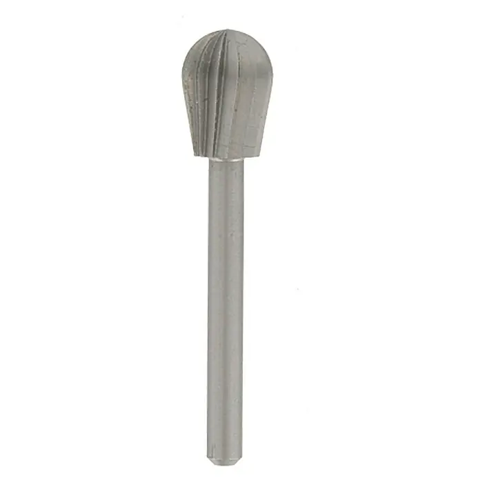 Dremel Fräsmesser 134 - Durchmesser Kopf: 7,9 mm, Geschoss-Kopf, Hartmetall, 2 Stk. - Metallfräser mit abgerundeter Spitze und spiralförmigen Schneiden, ideal für präzise Bearbeitung und Formgebung von Werkstoffen.