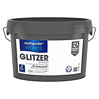 swingcolor effects Farbeffektputz Funkelnde Wohnraumfarbe mit Glitzer-Effekt (Diamond, Glitzernd, 1 l)