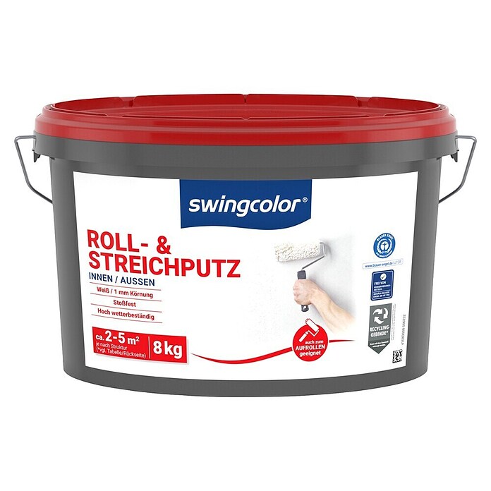 swingcolor Dekoputz Roll- & Streichputz (Weiß, Körnung: 1 mm, 8 kg) | BAUHAUS