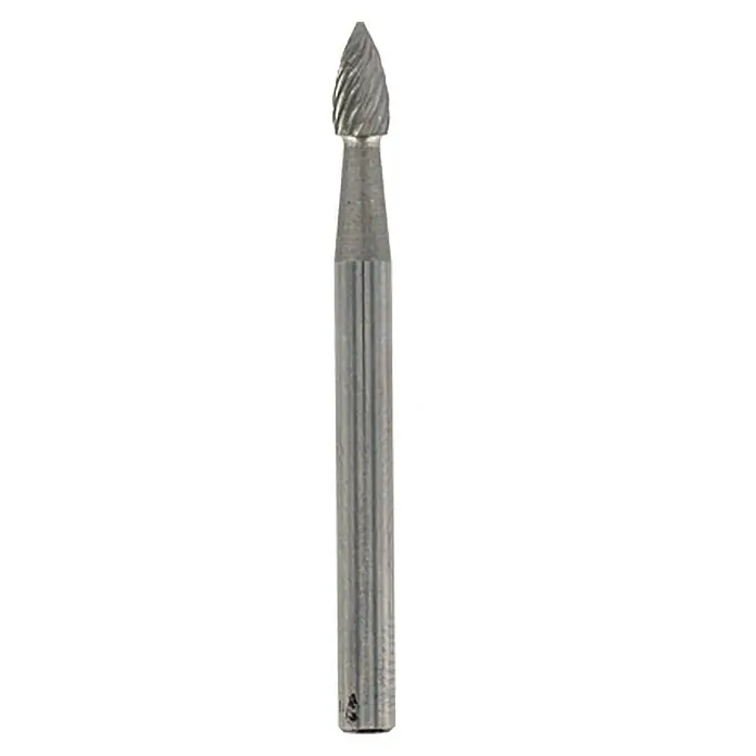 Dremel Fresa de carburo de tungsteno Mod. 9911 - Forma cabezal: Cabeza de planta, Diámetro de trabajo: 3,2 mm, 1 ud. - Fresa de metal con cabezal de corte en espiral para materiales. Ideal para operaciones precisas de fresado y desbarbado.