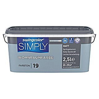 swingcolor Wandfarbe SIMPLY (Blau - Nr. 19, 2,5 l)