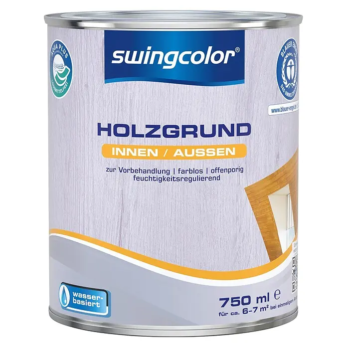 swingcolor Holzgrund - Farblos, 750 ml - Swingcolor Holzgrund, 750ml Dose. Wasserbasiert, für Innen- und Außenbereich auf Holz.