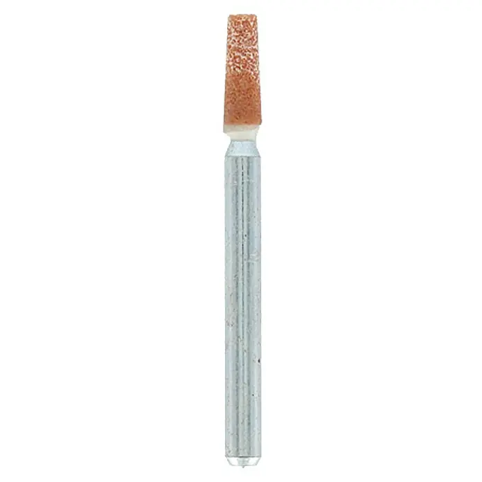 Dremel Korund-Schleifspitze Mod. 997 - Durchmesser Kopf: 3,4 mm, 3 Stk. - Ein Detailaufnahme eines Schleifstifts für rotierende Werkzeuge, ideal für präzise Schleifarbeiten an verschiedenen Materialien.