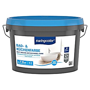 swingcolor Bad- & Küchenfarbe (Weiß, 1 l, Matt)