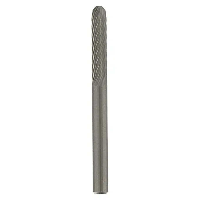 Dremel Wolframkarbid-Fräser Mod. 9903 - Kopfform: Abgerundeter Kopf, Arbeitsdurchmesser: 3,2 mm, 1 Stk. - Bild einer zylindrischen Fräsers aus Hartmetall, der sich ideal für präzise Arbeiten in verschiedenen Materialien eignet.