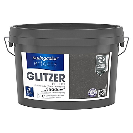 swingcolor effects Farbeffektputz Funkelnde Wohnraumfarbe mit Glitzer-Effekt (Shadow, 1 l)