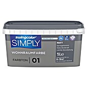 swingcolor Wandfarbe SIMPLY Grau (Grau - Nr. 01, 1 l, Matt)