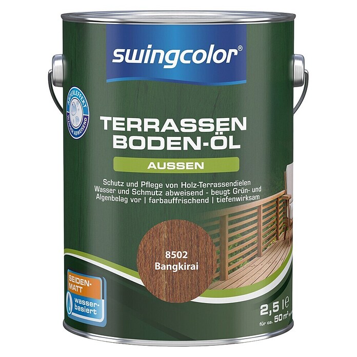 swingcolor Holzöl Terrassenboden-Öl (Bangkirai, 2,5 l, Seidenmatt) | BAUHAUS