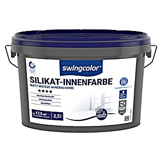 swingcolor Wandfarbe Silikat-Innenfarbe (Weiß, Matt, 2,5 l)