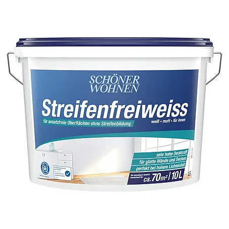 SCHÖNER WOHNEN-Farbe  Wandfarbe Streifenfreiweiß