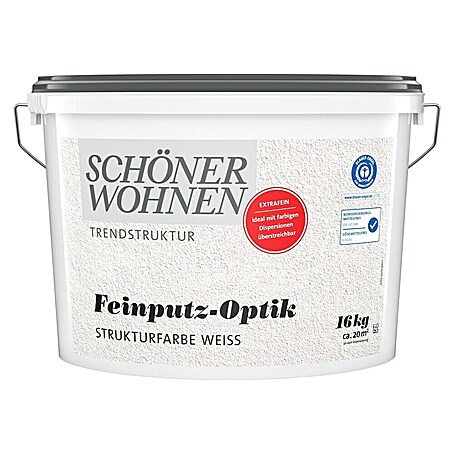 SCHÖNER WOHNEN-Farbe Trendstruktur Dekoputz Feinputz-Optik Strukturfarbe (16 kg, Sehr Fein)