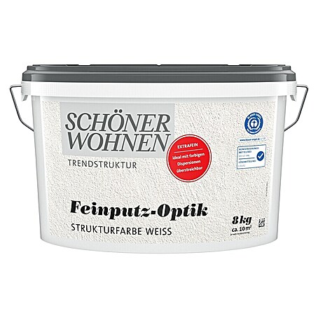 SCHÖNER WOHNEN-Farbe Trendstruktur Dekoputz Feinputz-Optik Strukturfarbe (8 kg, Sehr Fein)