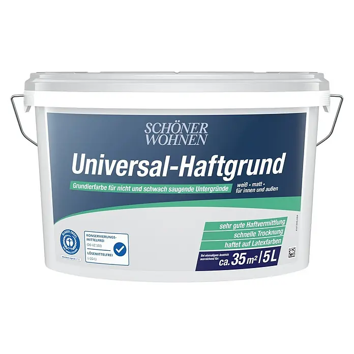 SCHÖNER WOHNEN-Farbe Haftgrund Universal - 5 l - Weißer Farbeimer Schönen Wohnen Universal-Haftgrund (Grundierung) für Wände.