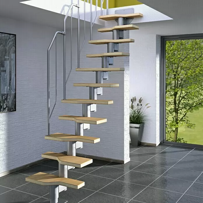 Star Stairs Raumspartreppe Athena - Geschosshöhe: 222 cm - 276 cm, Anzahl Steigungen: 11 Stk.