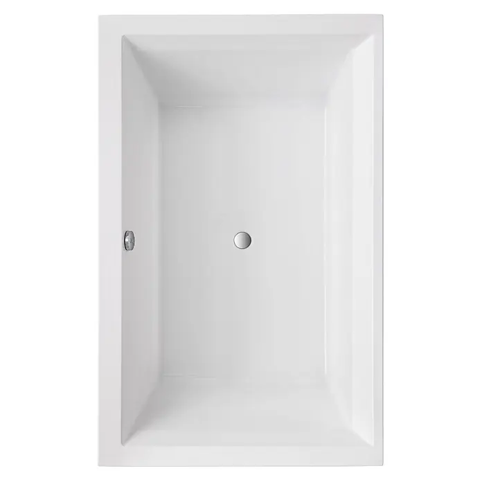 Mare Badewanne Komplettset 190 x 120 x 65 mit Fußgestell -  - Weisse quadratische Duschwanne mit zentralem Ablauf und seitlichem Überlauf.