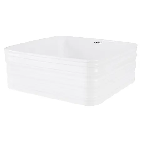 LuxeBath Waschbecken Keramik Weiß glänzend 39x39x15 cm Quadratisch