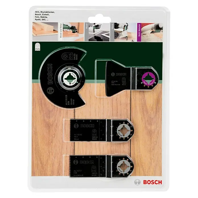 Bosch Boden- & Einbau-Set - 4 -tlg. - Bosch OIS Sägeblätter-Set für Holz und Metall. Hochwertige Werkzeuge für vielfältige Anwendungen.