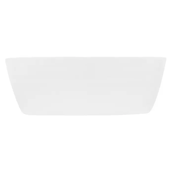 LuxeBath Waschbecken Keramik 405x405x140 mm Oval Weiß Ablaufgarnitur -  - Weißer rechteckiger Pflanzentopf mit sich verjüngenden Seiten.