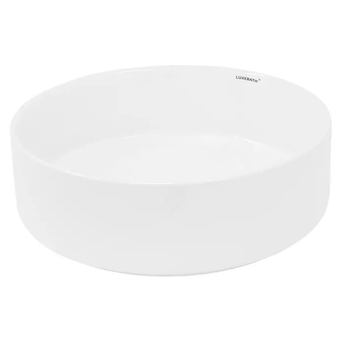 LuxeBath Waschbecken Keramik Design Waschtisch Ø 355x120 mm Rund Spülbecken -  - Rundes weißes Keramikwaschbecken von LUXEBATH.