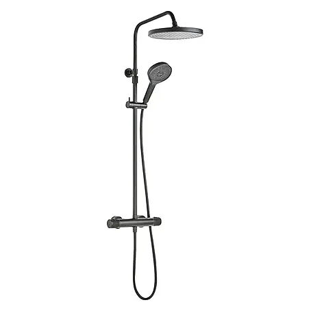 SCHÖNER WOHNEN-Kollektion  Duschsystem Glaia mit Thermostat Wassersparend Mattschwarz