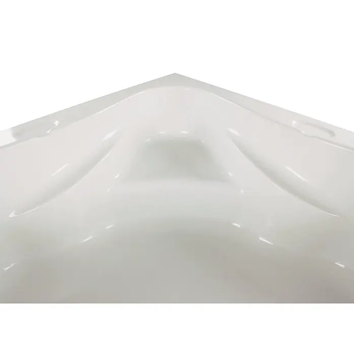 Calmwaters® Eckbadewanne Komplettset 140x140 cm mit Wannenträger & Ablaufgarnitur, Acrylwanne Original, Duowanne für 2, Sitzbadewanne, Set Badewanne komplett, Eckwanne 140 x 140, Weiß, 99000089 -  - Weiße Acryl-Eckduschwanne mit konturiertem Innendesign.