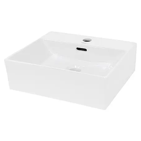 LuxeBath Waschbecken Keramik Waschtisch 415x360x130mm Eckig Weiß Spülbecken