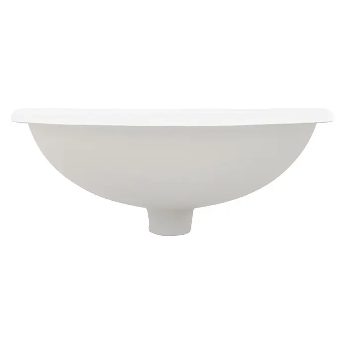 LuxeBath Waschbecken Keramik Weiß Oval 49x19,5x40,5cm mit Ablaufgarnitur -  - Weißer Trichter zum Umfüllen von Flüssigkeiten oder Granulat.
