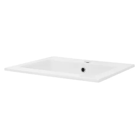 LuxeBath Waschbecken Keramik Weiß 52,5x21x45 cm Eckig Einbauwaschtisch