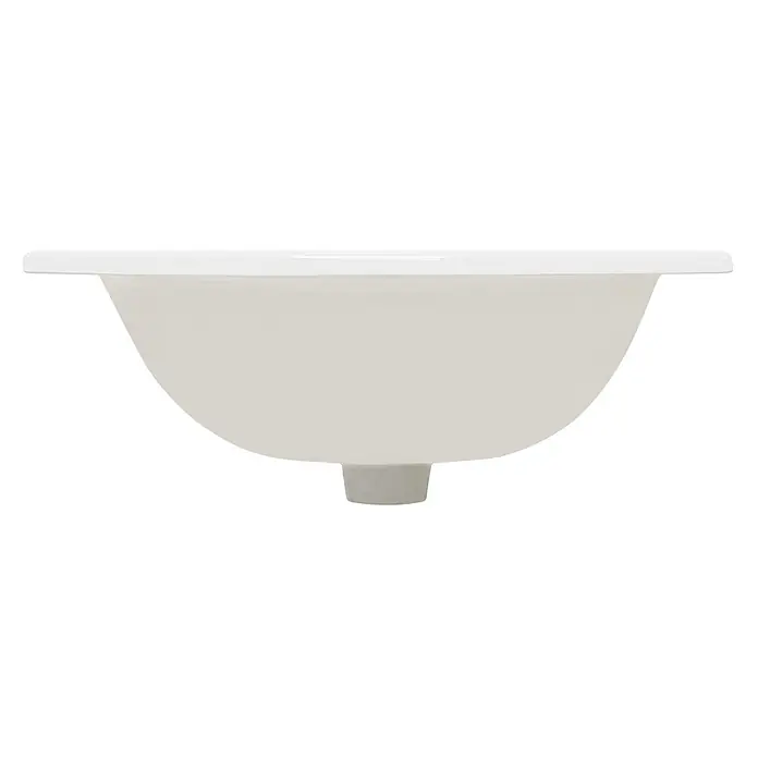 LuxeBath Waschbecken Keramik Weiß 52,5x21x45 cm Eckig Einbauwaschtisch -  - Weißes Keramik-Unterbaubecken.