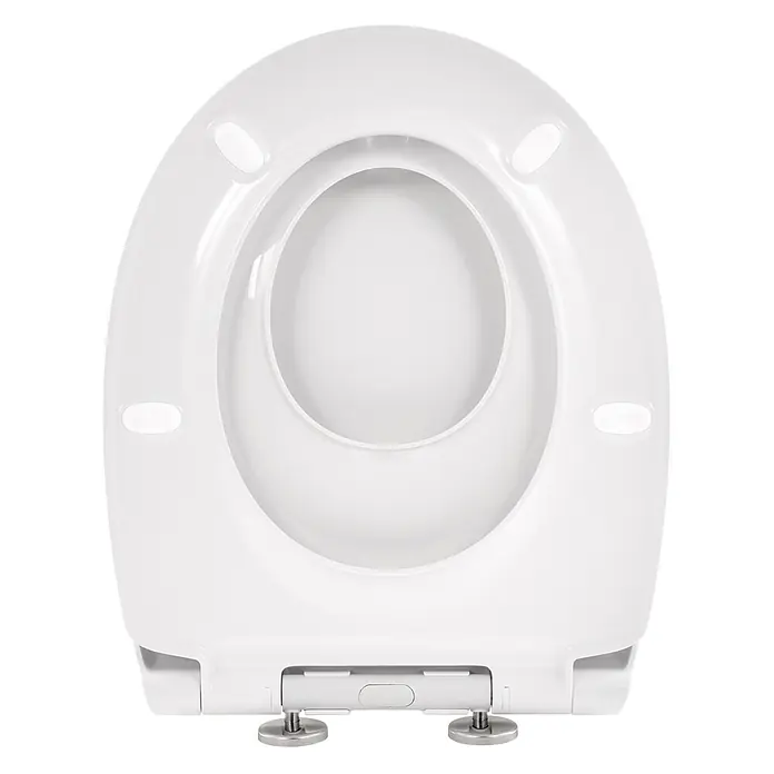 Calmwaters® WC-Sitz Family, Toilettendeckel mit integriertem Kindersitz, einzeln lösbar, Absenkautomatik, 2 Montage-Optionen von oben, abnehmbar, antibakteriell, ovale Klobrille Weiß -  - Weißer Toilettensitz aus Kunststoff mit integriertem Kindertopf-Einsatz.