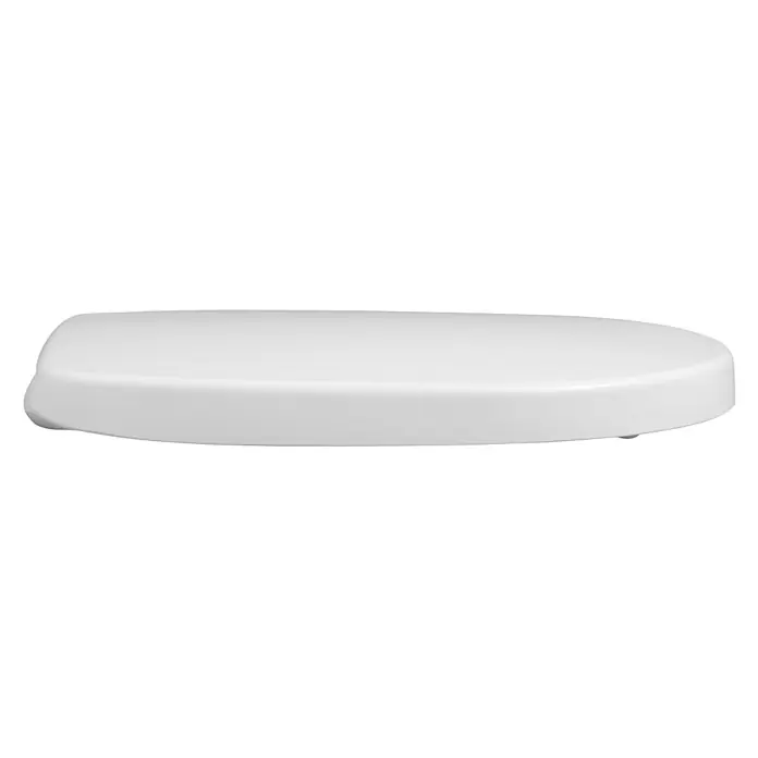 Calmwaters WC-Sitz für Ideal Standard Connect | Toilettensitz Absenkautomatik | Duroplast | Take-Off & Top-Fix | Überlappend | Edelstahlscharnier | Made in EU | Weiß | 26LP6261 -  - Weißer, ovaler Deckel mit abgerundeten Kanten.