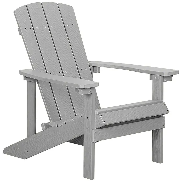 2-tlg Gartenstuhl ADIRONDACK in Grau -  - Grauer wetterfester Adirondack-Stuhl.