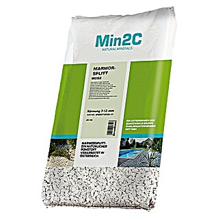 Min2C Marmorsplitt (Weiß, Körnung: 7 mm - 12 mm, 25 kg)