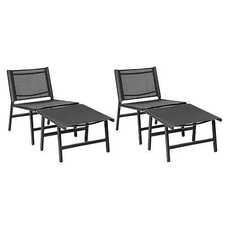 2er-Set Gartenstuhl MARCEDDI in Schwarz