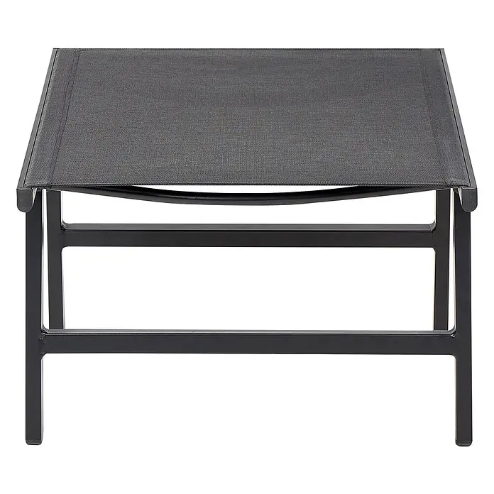 2er-Set Gartenstuhl MARCEDDI in Schwarz -  - Dunkelgrauer Outdoor-Hocker mit Netzgewebebezug und schwarzem Metallrahmen.