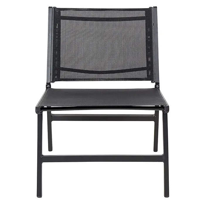2er-Set Gartenstuhl MARCEDDI in Schwarz -  - Schwarzer Stuhl mit Metallgestell und Netzgewebe für Sitzfläche und Rückenlehne.
