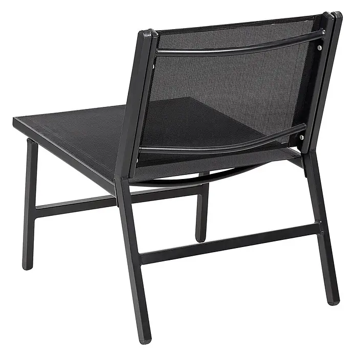 2er-Set Gartenstuhl MARCEDDI in Schwarz -  - Schwarzer Outdoor-Stuhl aus Metall mit Sitz- und Rückenlehne aus Netzgewebe.