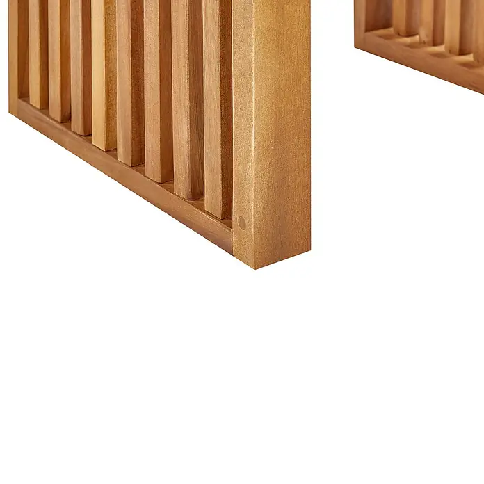 Beliani Gartenstuhl-Set BELLANO - 2 Stk., Akazienholz, Braun, B x T x H: 45 x 35 x 43 cm - Hellbraune Holzlamellenwand mit stabiler Eckverbindung.