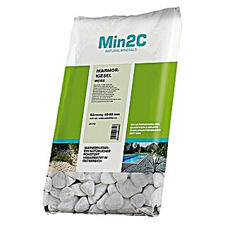 Min2C Marmorkiesel (Weiß, Körnung: 40 mm - 60 mm, 25 kg)