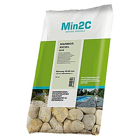 Min2C Marmorkiesel (Gelb, Körnung: 40 mm - 60 mm, 25 kg)
