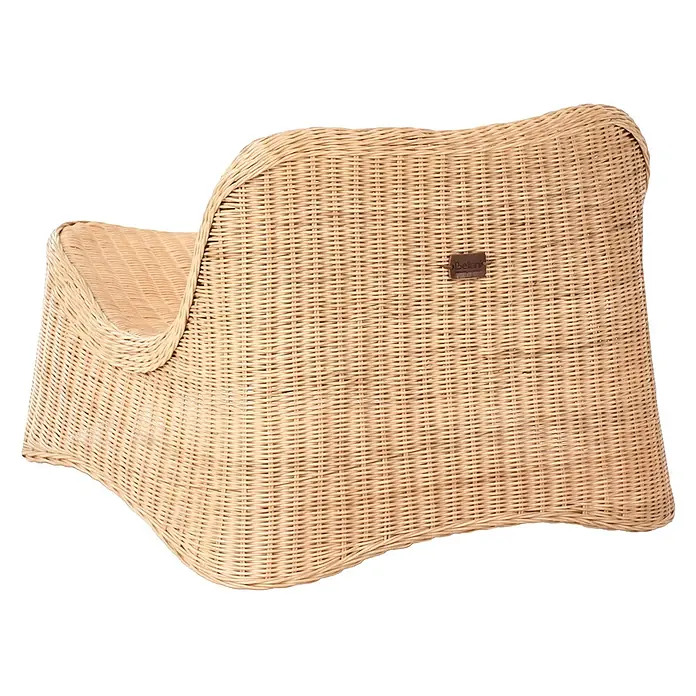 2-tlg Gartenstuhl AIGANI in Naturfarben/Beige -  - Loungesessel aus natürlichem Korbgeflecht mit hoher, geschwungener Rückenlehne.