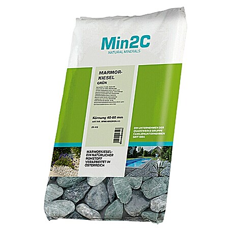 Min2C Marmorkiesel (Grün, Körnung: 40 mm - 60 mm, 25 kg)