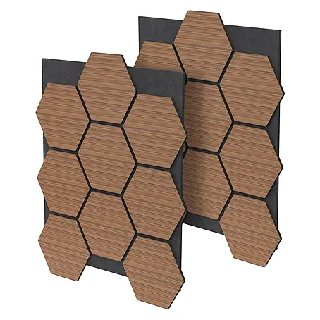 ML-Design  Akustikpaneel 2er Set für 1m², Hexagon Wandplatten zur Schalldämmung