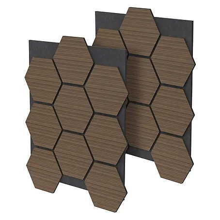 ML-Design  Akustikpaneel 2er Set für 1m², Hexagon Wandplatten zur Schalldämmung