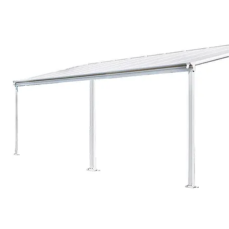 HOME DELUXE - Terrassenüberdachung SOLIS | Farbe: Weiß, Größe: 435 / 442 x 300 / 303 x 278 / 226 cm