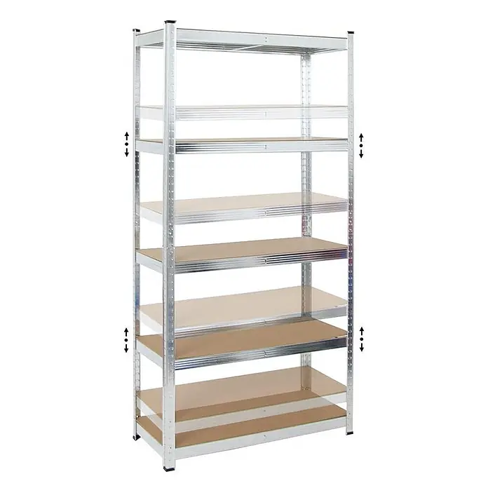 Mega Deal 2x Kellerregal GORILLA | HxBxT 180x90x40cm | Fachlast 175kg | Verzinkt | Garagenregal Schwerlastregal Werkstattregal Lagerregal Steckregal -  - Verzinktes Metallregal mit fünf höhenverstellbaren Holzablagen.