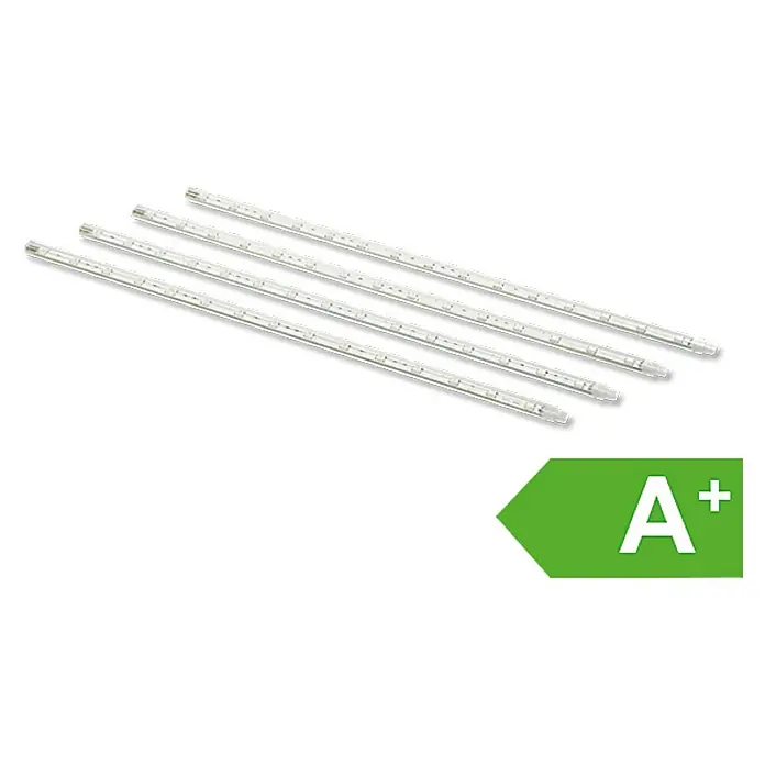 Tween Light Lámpara fluorescente - Largo: 160 cm, Color de luz: Multicolor, 0,15 W, Número de bombillas: 60 ud. - La imagen muestra cuatro tubos LED con la etiqueta de eficiencia energética A+, indicando una alta eficiencia.