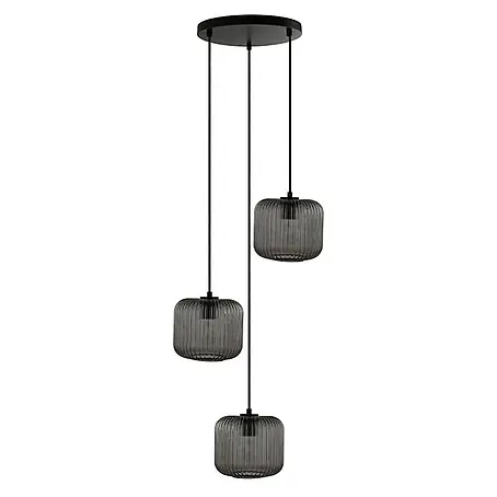 HOME DELUXE Hängeleuchte aus Glas LILY - Rauchgrau