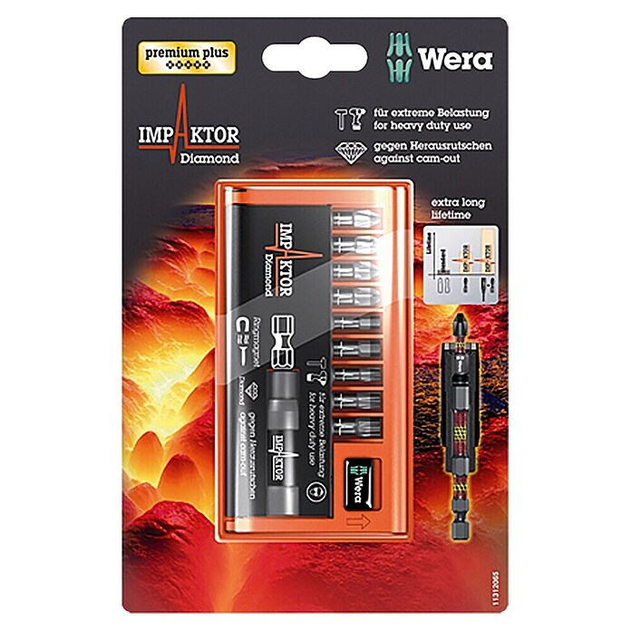 Wera Premium Plus Bitset 8740 Impaktor (10-delig, Diamant gecoat)