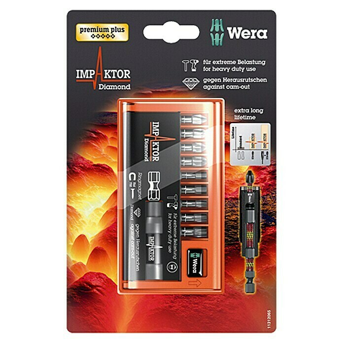 Wera Premium Plus Bit-Set 8740 Impaktor (10-tlg., Diamantbeschichtet)